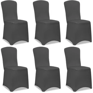 Zestaw 6 pokrowców na krzesła w kolorze antracytowym - Pokrowce na meble - miniaturka - grafika 1