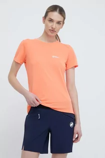 Koszulki sportowe damskie - Jack Wolfskin t-shirt sportowy Vonnan kolor pomarańczowy 1810061 - grafika 1