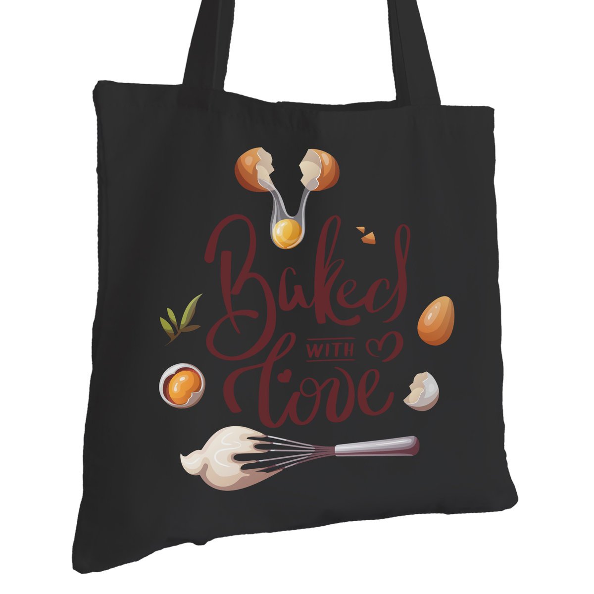Torba Bawełniana dla Piekarza Czarna Na Prezent ekologiczna Trwały Nadruk