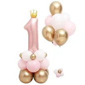 Baby shower i roczek - BALONY NA ROCZEK BALONY URODZINOWE DEKORACJE URODZINOWE CYFRY RÓŻOWE 1 - miniaturka - grafika 1
