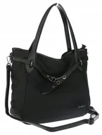 Torebki damskie - Torebka Damska Shopperka Worek Pojemna Modna Miejska Torba CH6683 Czarna - miniaturka - grafika 1