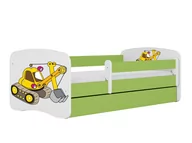 Łóżka dla dzieci i młodzieży - Łóżko dla dziecka, barierka, Babydreams, koparka, zielone - miniaturka - grafika 1