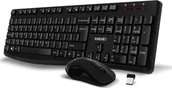 Zestawy myszka + klawiatura - Evolveo Set klawiatura i mysz K1050, Bezprzewodowa 2.4GHz, US INTL, czarny K1050-BK-EN - miniaturka - grafika 1