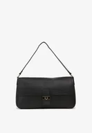 Torebki damskie - Czarna Prostokątna Torebka na Ramię z Metaliczną Ozdobą Durrive - miniaturka - grafika 1