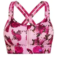 Biustonosze - BIUSTONOSZ SPORTOWY SHEFIT RÓŻOWY W KWIATY MOCNE PODTRZYMANIE REGULOWANY 3XL - miniaturka - grafika 1