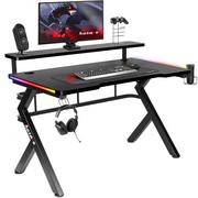 Biurka gamingowe - Profesjonalne biurko gamingowe, LED, Hero 5.0, 120x60x70 cm, czarny - miniaturka - grafika 1