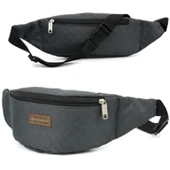 Nerki - Szara nerka saszetka na biodro duża lakostka BELTIMORE C84 szary, srebrny - miniaturka - grafika 1