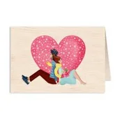 Albumy inne - Karnet drewniany C6 + koperta Ślub Para Młoda serc - miniaturka - grafika 1