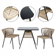 Meble ogrodowe - Zestaw Mebli Ogrodowych Do Ogrodu Tarasu Na Balkon Wypoczynkowy Roma Czarny - miniaturka - grafika 1