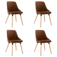 Krzesła - vidaXL Krzesła stołowe, 4 szt., brązowe, aksamitne - miniaturka - grafika 1