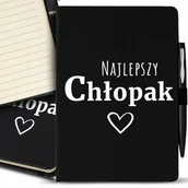 Notesy i bloczki - Notes A5 Black Prezent DLA NAJLEPSZEGO CHŁOPAKA Wz - miniaturka - grafika 1