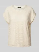 Koszulki i topy damskie - T-shirt z ażurowym wzorem model ‘MAYA’ - miniaturka - grafika 1