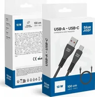 Kable USB - BLUE STAR kabel USB A do Typ C 2A 12W DC99C 1 m czarny - miniaturka - grafika 1
