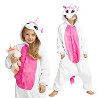 Stroje karnawałowe - Piżama Onesie Kigurumi Kostium Przebranie Różowy Jednorożec Dzieci 115 - 125cm - miniaturka - grafika 1