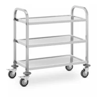 Wózki na żywność - Wózek kelnerski - 3 półki - 73 x 38 x 3 cm - 81 kg ROYAL CATERING 10012733 RCSW-110 - miniaturka - grafika 1