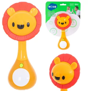 Grzechotka gryzak + dźwięki światełka lew HOLA - Grzechotki dla dzieci - miniaturka - grafika 1