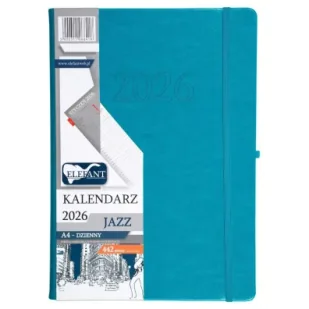Kalendarz 2026 A4 dzienny Jazz turkusowy - Kalendarze - miniaturka - grafika 1
