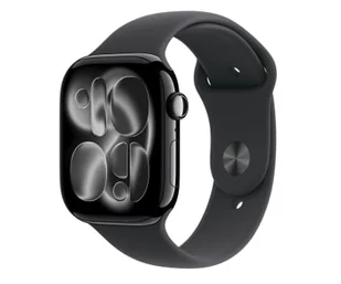 Apple Watch 11 GPS 46mm z aluminium onyks pasek sportowy M/L Czarny - Smartwatch - miniaturka - grafika 1