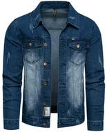Kurtki męskie - Kurtka męska jeansowa granatowa Recea - miniaturka - grafika 1