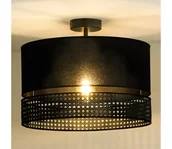 Lampy sufitowe - Duolla - Żyrandol natynkowy DOUBLE RATTAN 1xE27/15W/230V śr. 40 cm czarny - miniaturka - grafika 1