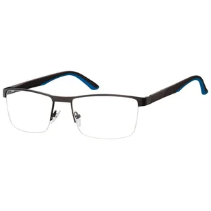 Męskie żyłkowe oprawki korekcyjne okulary zerówki 982A czarny/niebieski - Okulary korekcyjne, oprawki, szkła - miniaturka - grafika 1