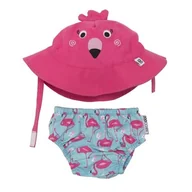 Pieluchy - Zoocchini, Zestaw kąpielowy, Pieluszka+czapka, Flaming, rozmiar L - miniaturka - grafika 1