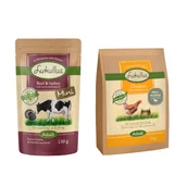 Mokra karma dla psów - 6 x 150 g Lukullus Mini + Lukullus Mini, kurczak z ryżem pełnoziarnistym, 5 kg w super cenie!  - Wołowina i indyk - miniaturka - grafika 1