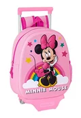 Plecaki - Safta - Myszka Minnie, Jasnoróżowy, M, Plecak 3D + wózek - miniaturka - grafika 1
