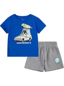 Kaftaniki dla niemowląt - Converse 2-częściowy zestaw w kolorze niebiesko-szarym - miniaturka - grafika 1