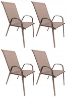 Fotele i krzesła ogrodowe - 4SZT WYGODNE METALOWE NOWOCZESNE KRZESŁO OGRODOWE BALKON MINORKA 4X BRĄZ - miniaturka - grafika 1