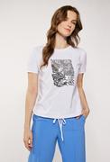 Koszulki i topy damskie - T-shirt z cekinowym panelem - Monnari - miniaturka - grafika 1