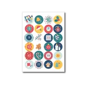 Bombki - OCHprosze, Naklejki Do Kalendarza Adwentowego - Bombki - Cyfry 1-24 - miniaturka - grafika 1