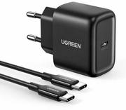 Ładowarki do telefonów - Ugreen Ładowarka sieciowa UGREEN CD250 25W USB-C czarna + kabel USB-C do USB-C 2m czarny UGR1116BLK - miniaturka - grafika 1