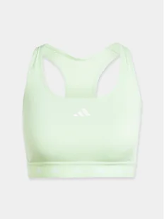 adidas Biustonosz sportowy Powerreact Training IT6640 Zielony - Bielizna sportowa damska - miniaturka - grafika 1