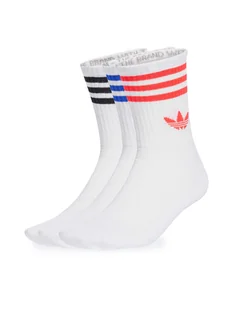 adidas Zestaw 3 par wysokich skarpet unisex 3-Stripes JV7404 Kolorowy - Skarpetki damskie - miniaturka - grafika 1