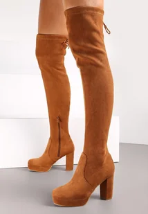 Brązowe Kozaki na Słupku i Platformie Niphi - Renee - Kozaki damskie Brązowe Kozaki na Słupku i Platformie Niphi - Renee - Kozaki damskie - miniaturka - grafika 1