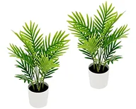 Sztuczne kwiaty - Sztuczne drzewko Phoenix palma tropikalna sztuczna roślina mini Areca Design sztuczna roślina z doniczką z tworzywa sztucznego, zielona palma, sztuczna palma pokojowa, do biura, domu, salonu, hotelu - miniaturka - grafika 1