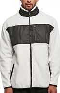 Kurtki męskie - Urban Classics Męska kurtka z mikropolarem Patched, wolfgrey, L - miniaturka - grafika 1