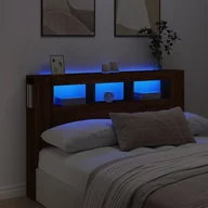 Zabezpieczenia dla dzieci - vidaXL Wezgłowie łóżka z LED, brązowy dąb, 160x18,5x103,5 cm - miniaturka - grafika 1