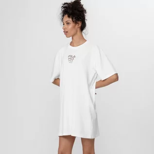 Koszulki sportowe damskie - Damska sukienka shirtowa z krótkim rękawem FILA ADA - biała - grafika 1