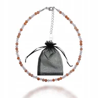 Bransoletki - Bransoletka na nogę Kamień Księżycowy i Kryształ Górski Srebrno 925 dł 23cm - miniaturka - grafika 1