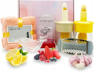 Zestaw prezentowy akcesoria kuchenne wyciskacz praska krajalnica rękawica - Akcesoria i części AGD - miniaturka - grafika 1