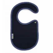 Śliniaki i fartuszki - ClickBibs Śliniaczek ClickBibs granatowy z lamówką granatową w białe kropki b2b-2947-0 - miniaturka - grafika 1