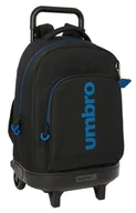 Plecaki - Safta UMBRO JET BLACK - Duży plecak na kółkach, kompaktowy, zdejmowany, idealny dla dzieci w różnym wieku, wygodny i wszechstronny, jakość i wytrzymałość, 33 x 22 x 45 cm, Czarny (Black), M, Casual - miniaturka - grafika 1