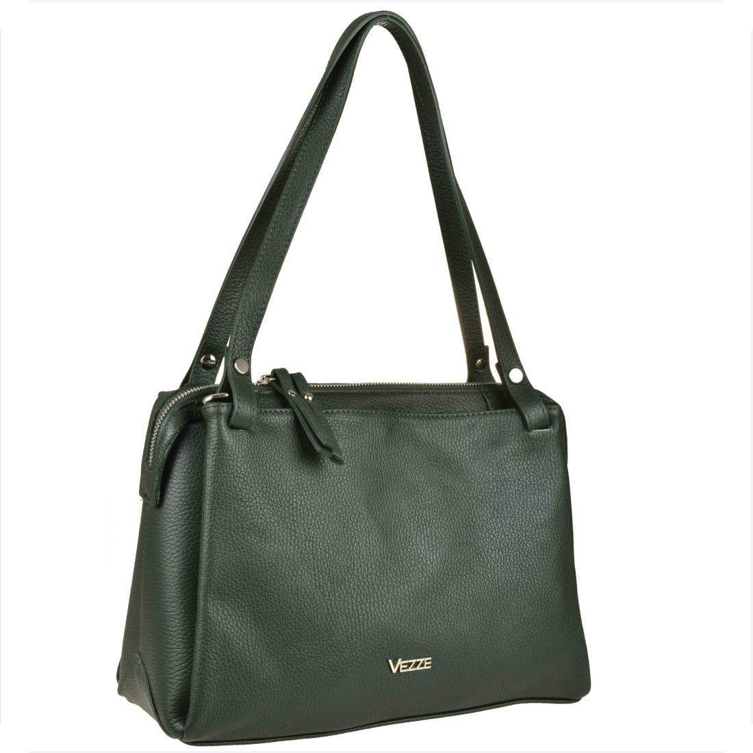 Vezze włoska torba skórzana shopper bag zielona