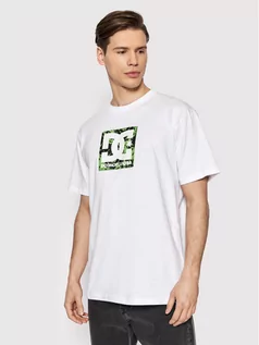 Koszulki męskie - DC T-Shirt Square Star Fill ADYZT04987 Biały Regular Fit - grafika 1