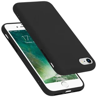 Pokrowiec Do Apple iPhone 7 / 7S / 8 / SE 2020 Etui w LIQUID CZARNY TPU Silikon Case Cover Obudowa Ochronny Cadorabo - Etui i futerały do telefonów - miniaturka - grafika 1