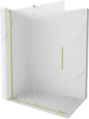 Ścianki i drzwi prysznicowe - Mexen Velar ścianka prysznicowa rozsuwana Walk-in 130 x 200 cm, szron 8 mm, złota szczotkowana - 871-130-000-33-55 - miniaturka - grafika 1