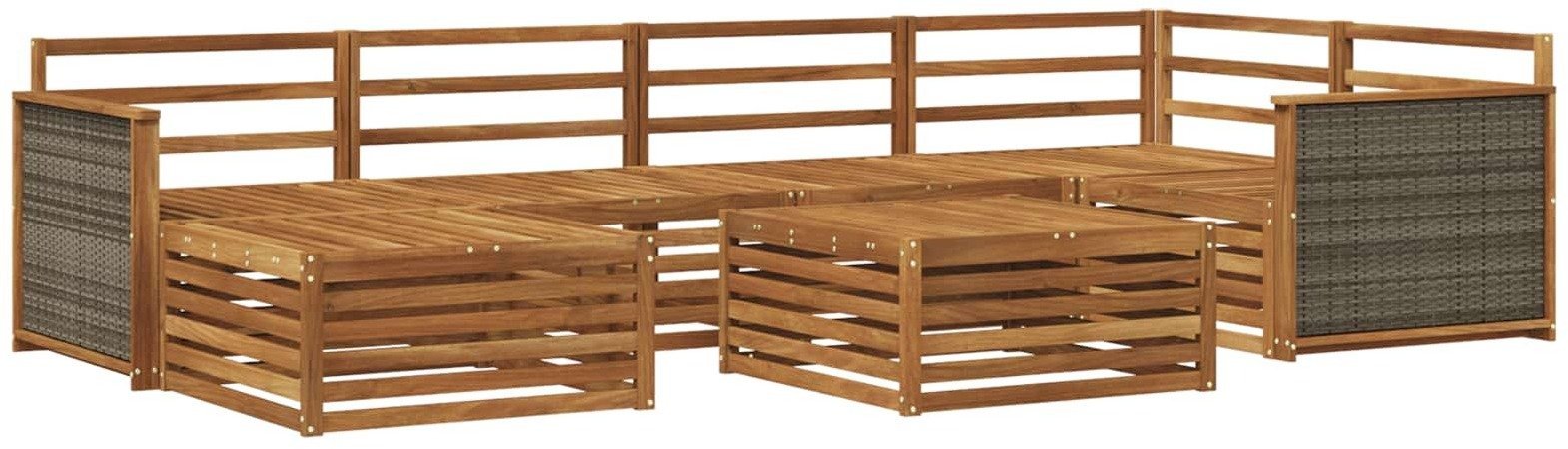vidaXL Zestaw sof na zewnątrz 7 pcs naturalny
