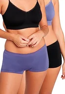 Spodenki damskie - Billet Soft Zen Attitude Szorty (zestaw 2 sztuk) Kobiety, Niebieski Fioletowy Zmierzch + Czarny, 46-48 - miniaturka - grafika 1